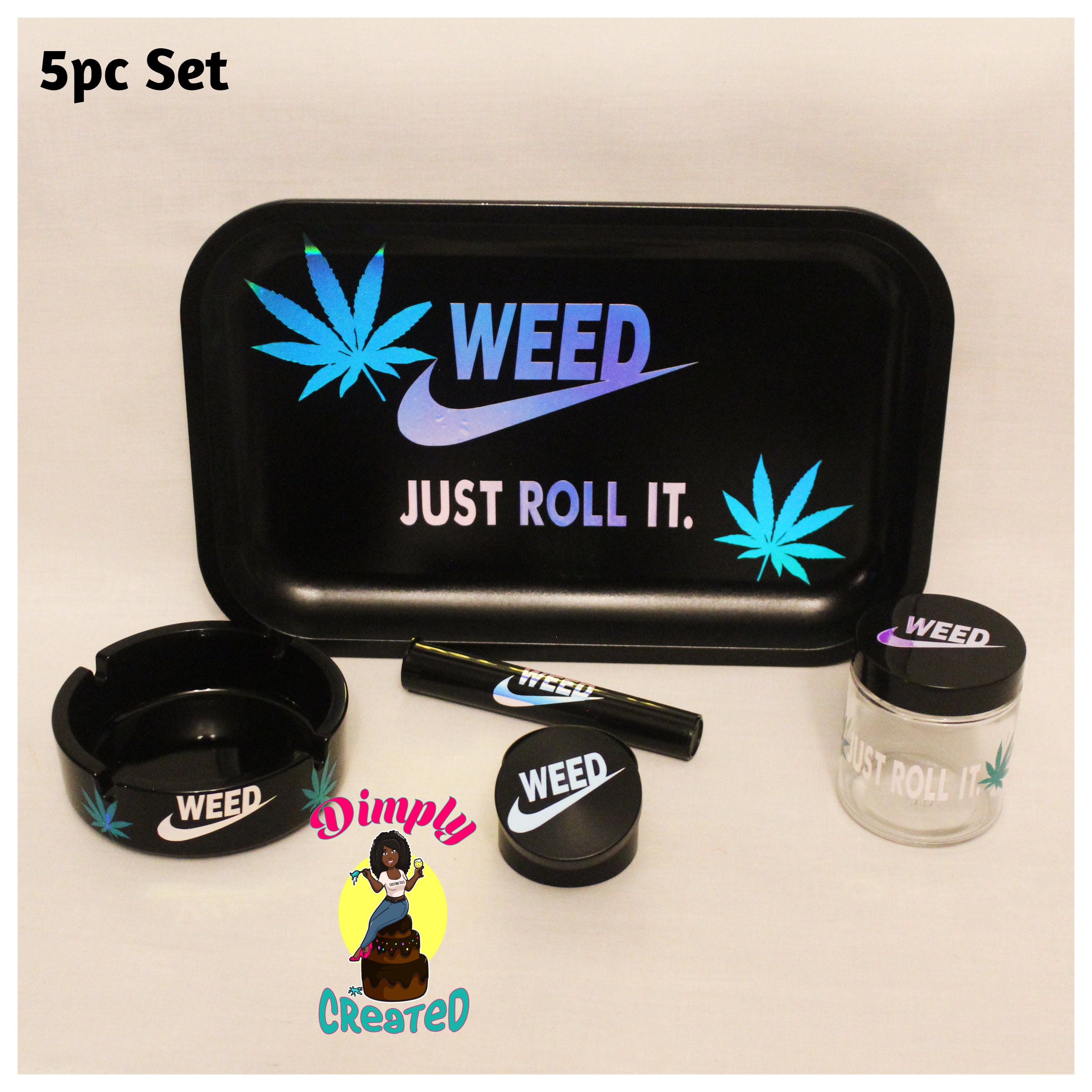 Holographic Just Roll It Weed Rolling Tray Set 3pc 4pc and Etsy