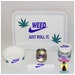 White Just Roll It Weed Rolling Tray Set 