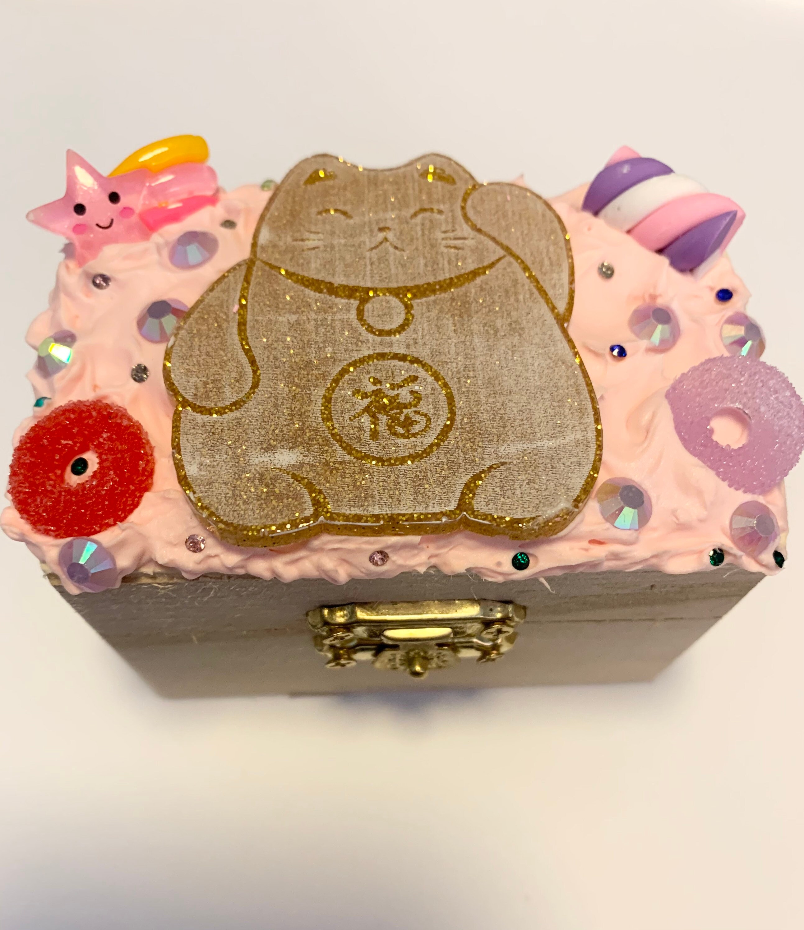 Box. Jewelry box. Cat box. Cat jewelry box. Lucky cat. Lucky Etsy