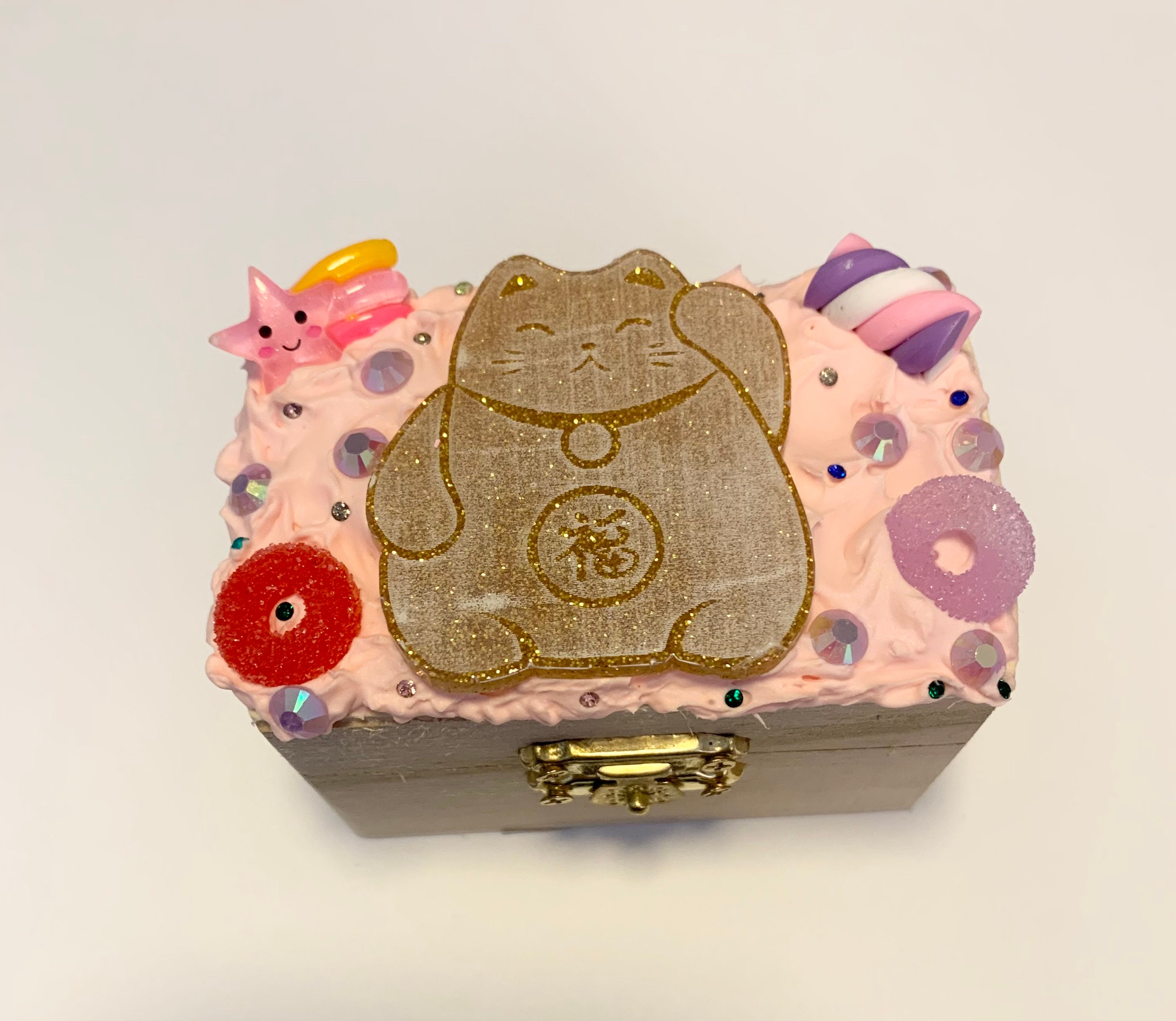 Box. Jewelry box. Cat box. Cat jewelry box. Lucky cat. Lucky Etsy