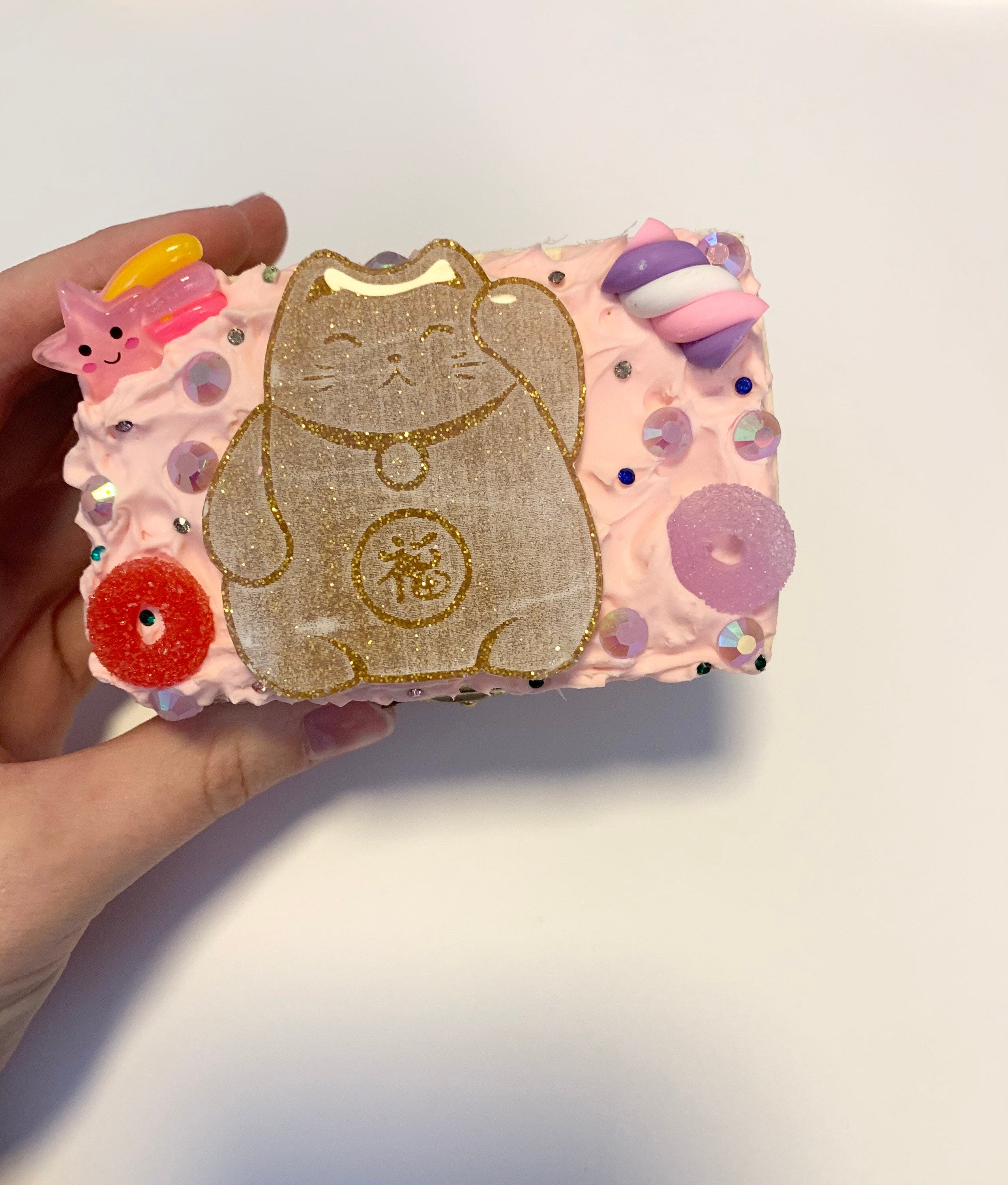 Box. Jewelry box. Cat box. Cat jewelry box. Lucky cat. Lucky Etsy