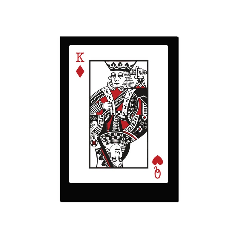 King Queen Playing Card Poster Engagement Etsy