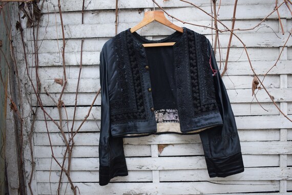 Antique (1930's) Hungarian Black Brocade Jacket, b