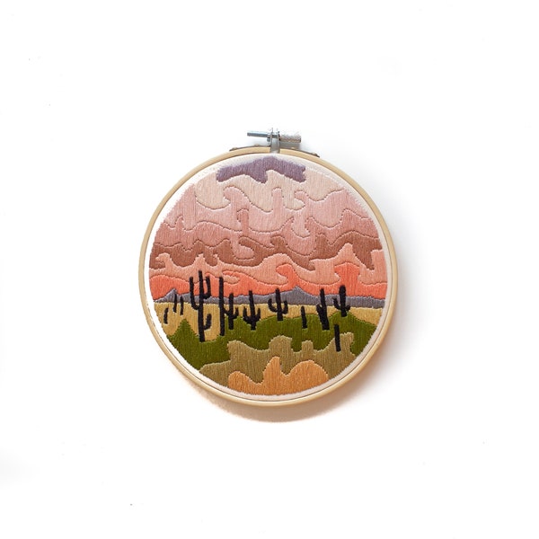 Saguaro Sunset Embroidery Hoop