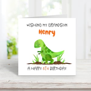 Biglietto di auguri di compleanno personalizzato per ragazzo, biglietto di dinosauro per figlio, 1° 2° 3° 4° 5° 6° compleanno - Biglietto di auguri per nipote, fratello, amico, nipote