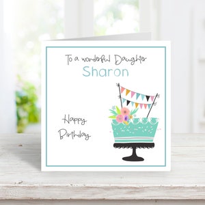 Carte d'anniversaire personnalisée pour femme - Carte de voeux faite main pour maman petite-fille amie soeur tante, 16e 18e 21e 30e 40e 50e 60e