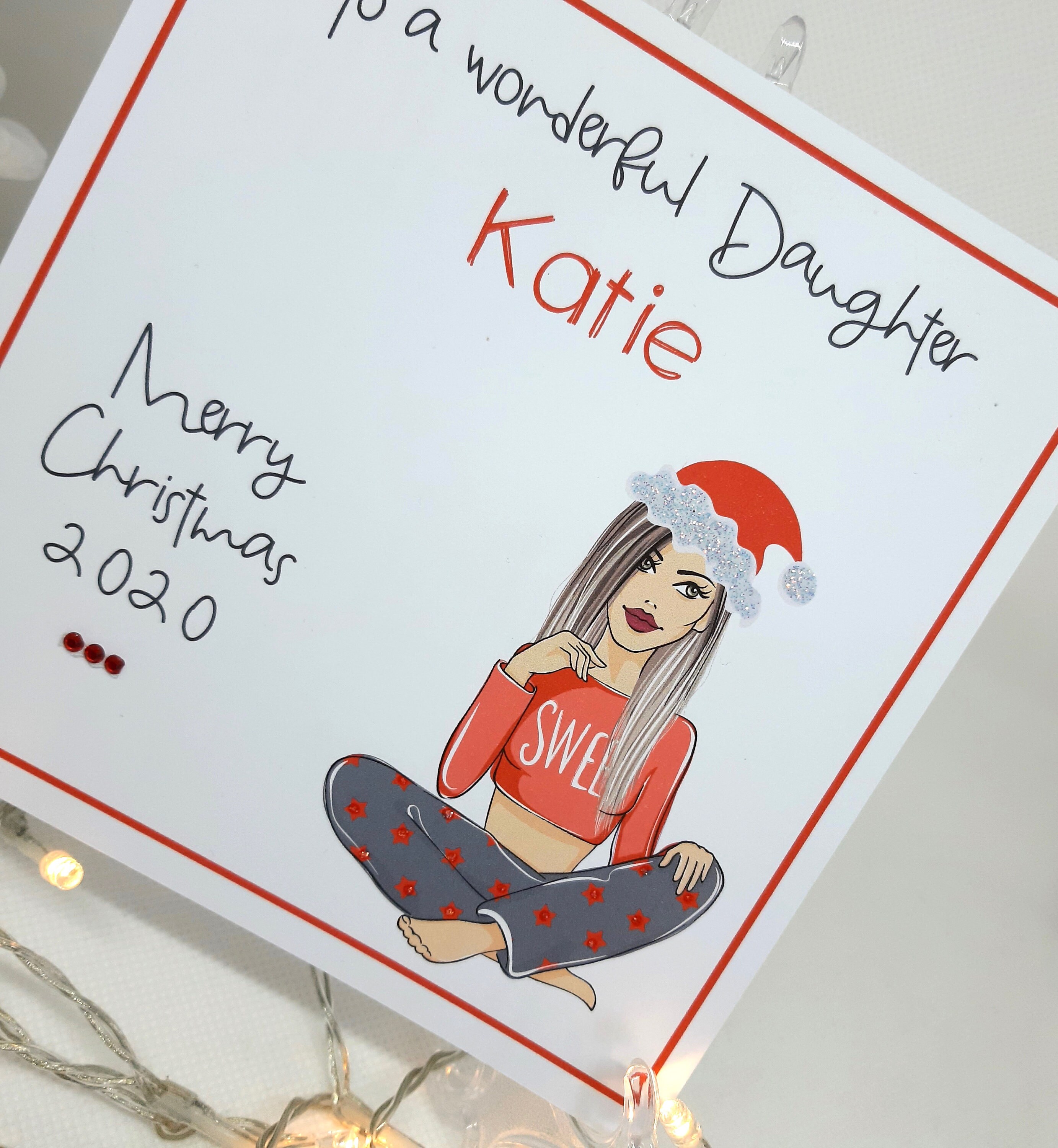 Handmade Personalised Teenage Girl's Christmas Card Etsy
