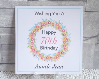 Tarjeta De Cumpleaños Personalizable 40, 50, 60, 70 Para Mujeres, Para Ella, Para Amiga, Para Hermana, Para Tía, Para Mamá, Para Abuela, Para Papá - España
