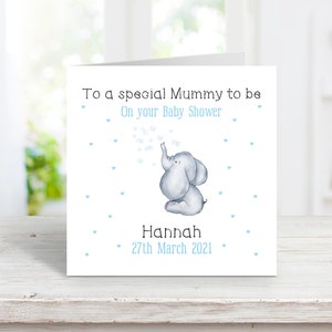 Cartão personalizado para chá de bebê - Bebê menino - Lembrança para chá de bebê para futura mamãe - Parabéns para o novo bebê - Celebração do novo bebê - Futura mamãe