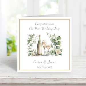 Personalisierte Hochzeitskarte für Brautpaar - Hochzeit Glückwunschkarte - Handgemachte Hochzeitskarte