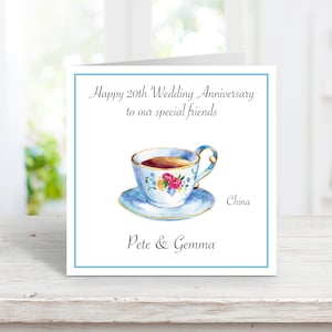 Biglietto di auguri personalizzato per il 20° anniversario di matrimonio in Cina / Biglietto di auguri per l'anniversario in Cina / Genitori, amici, vicini