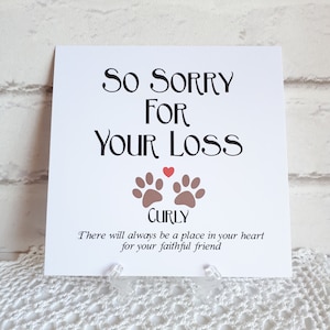 Carte de perte d’animal de compagnie, Carte de condoléances pour chiens, Carte personnalisée de sympathie pour chien, Carte commémorative de deuil d’animaux