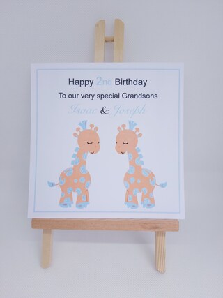 Biglietto Auguri Neonato 'Hello Little One' Old English Co. - Con Giraffa E Lamina Oro, 12x17 Cm