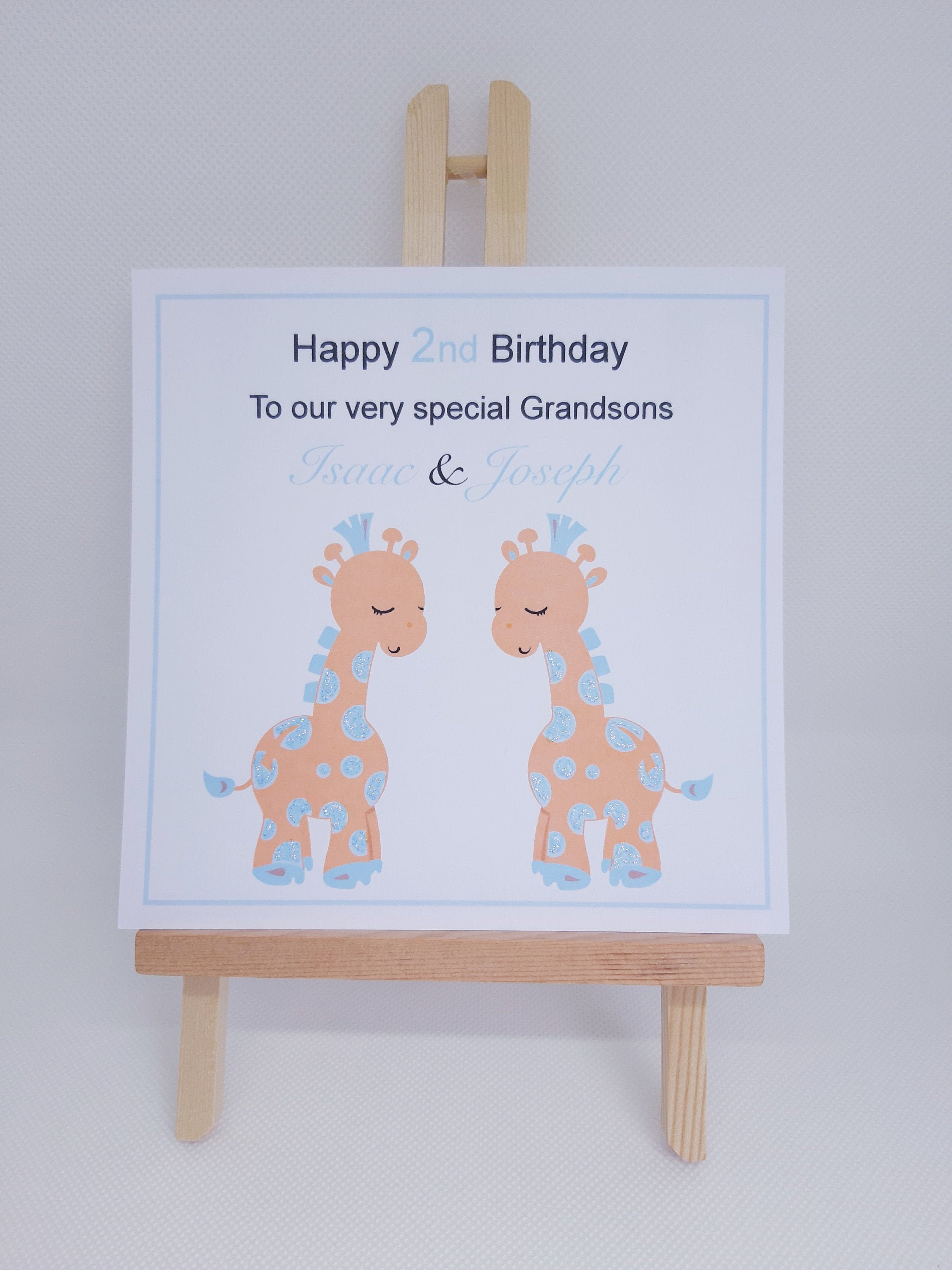 Biglietto Auguri Neonato 'Hello Little One' Old English Co. - Con Giraffa E Lamina Oro, 12x17 Cm