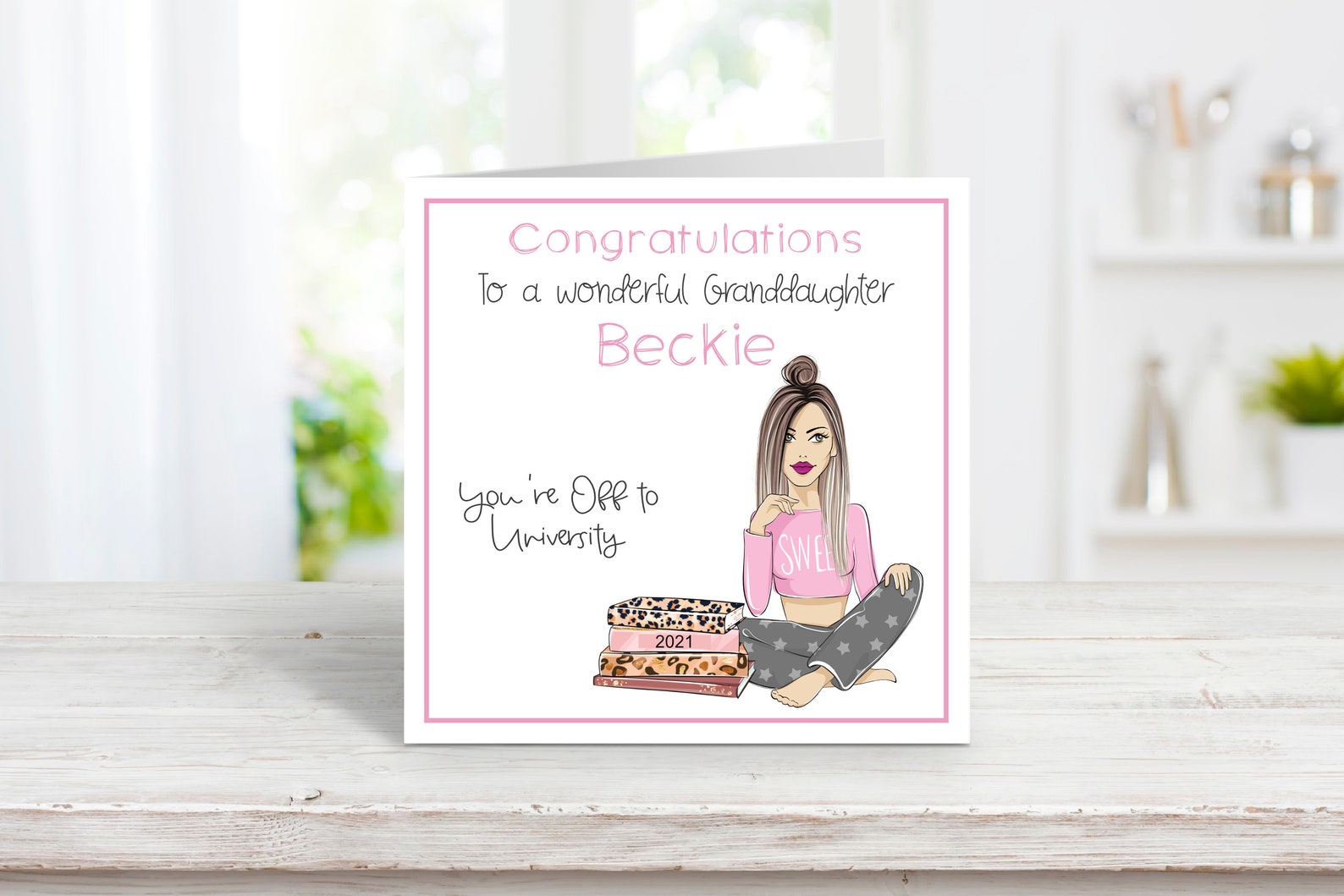 Personalised off to University Card for a Girl Handmade Etsy UK