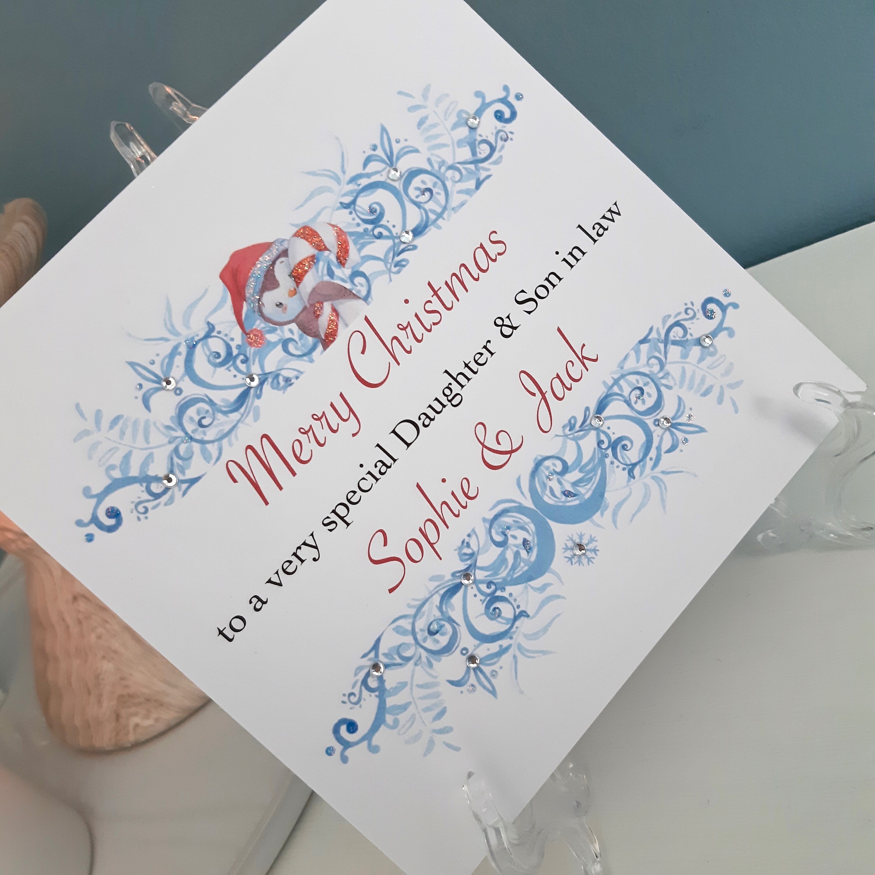 Personalised Christmas card for Daughter and Son in Law | Etsy