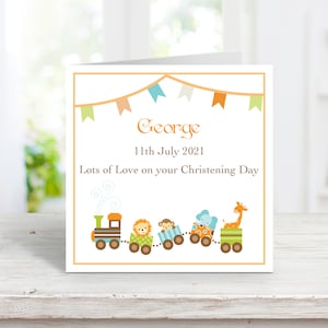 Carte de baptême personnalisée faite à la main pour un garçon, cartes de baptême pour un petit-fils Neveu Fils filleul Frère ami