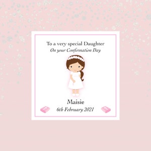 Personalisierte Konfirmationskarte für ein Mädchen, Handgemachte Karte zur Konfirmation, Personalisierte Karte zur Konfirmation