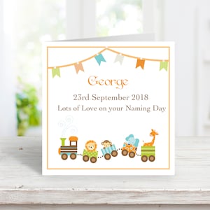 Carte de jour de nommage faite à la main personnalisée pour un garçon, cartes de jour de nommage pour un petit-fils neveu fils filleul