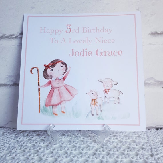 Personalised 3rd Birthday Card Handmade Girls Birthday Card Etsy