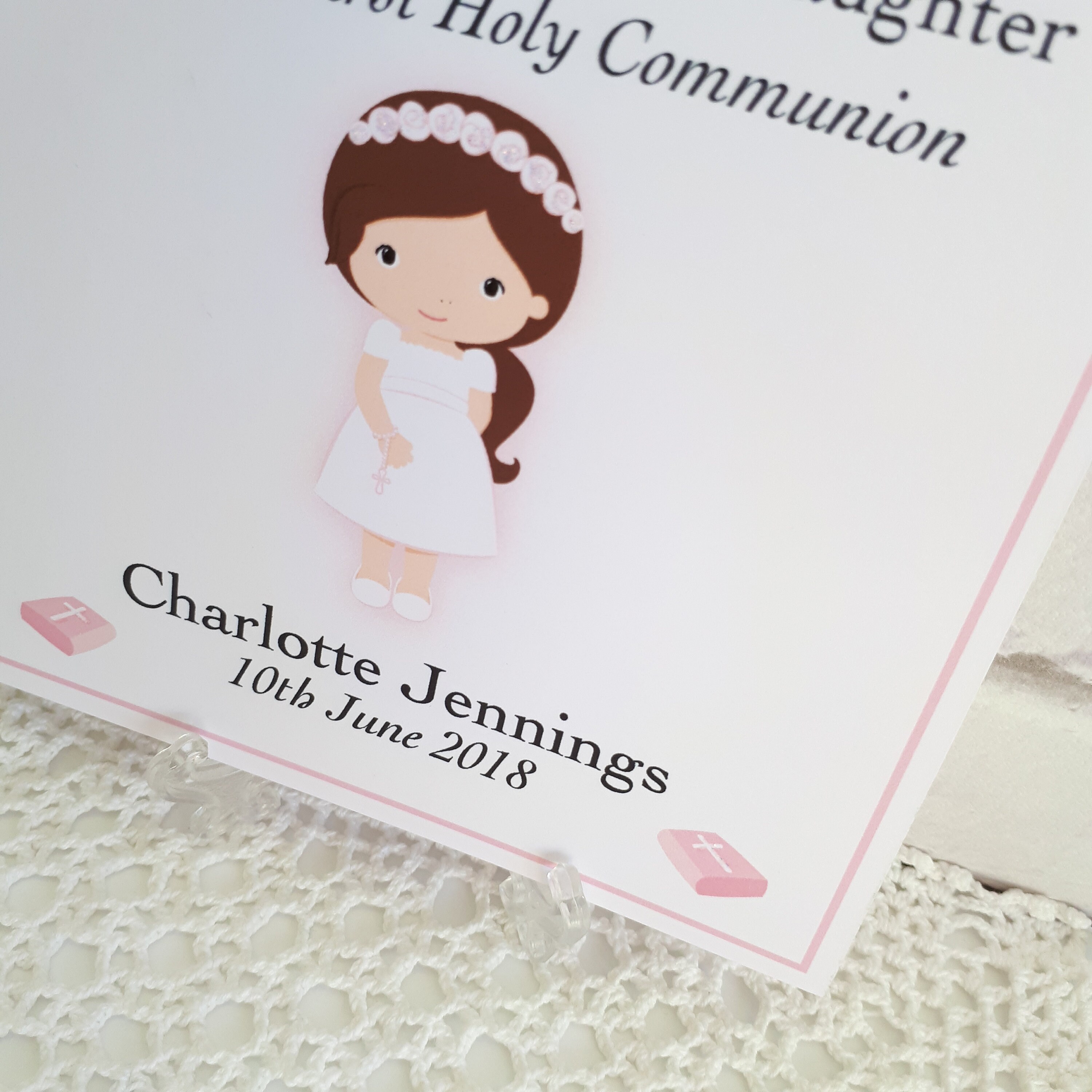 On Your First Holy Communion Card for A Girl Personalised and | Etsy