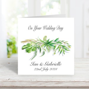 Cartão de casamento personalizado para recém-casados-cartão de parabéns de casamento para noiva e noivo-casal especial em seu cartão de dia de casamento