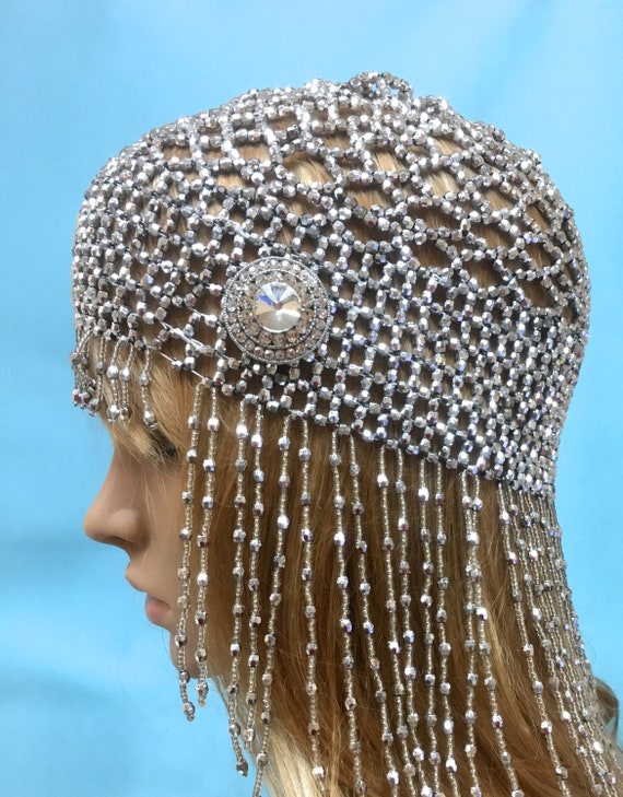 great gatsby beaded hat