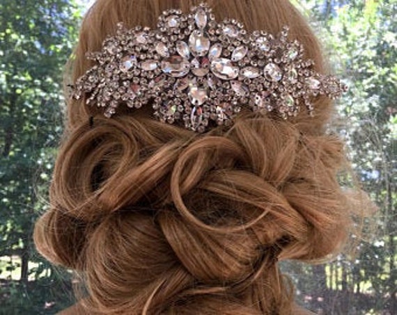Boho Wedding Headpiece Boho Bridal Headband Boho Rhinestone Etsy