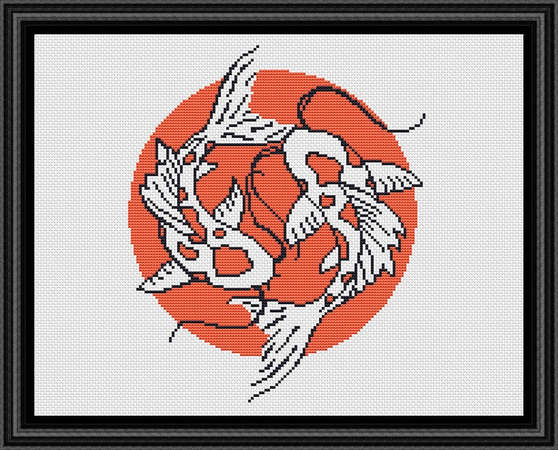 Koi Modern Cross Stitch Pattern PDF Instant Download. Etsy