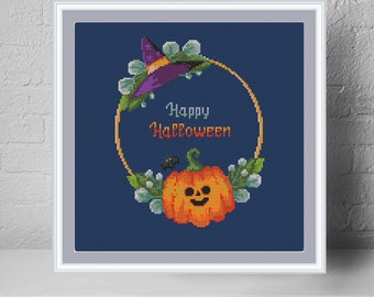 Happy Halloween 1 modern cross stitch pattern PDF - Instant download