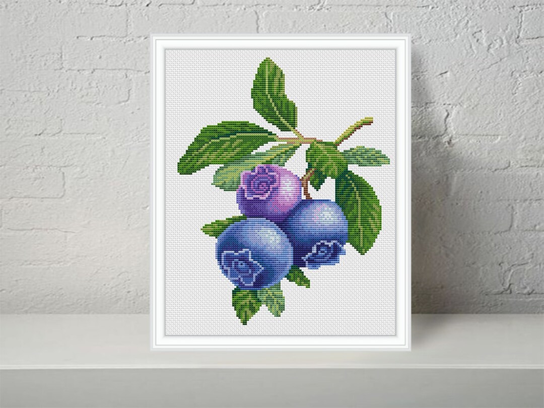Blueberry Modern Cross Stitch Pattern PDF - Instant Download. - Etsy