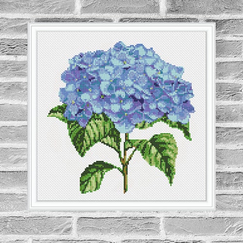 Hydrangea Modern Cross Stitch Pattern PDF Instant Download. - Etsy