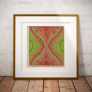 Bright Retro Wall Art, Abstract and Psychedelic 50's Mid-Century Art Print, Neon Colourful Room Decor, Red and Green Art with Meaning
