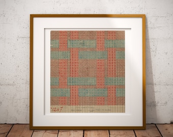 Vintage Jacquard Textile Art Print: 1890s Woven History