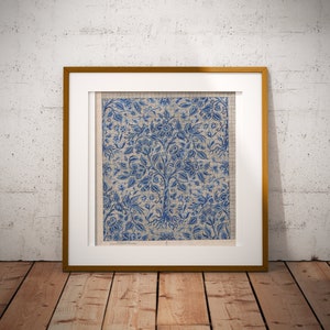 Vintage Wall Art. Tree of Life 1920-1930&#39;s Textile Point Paper art print. William Morris style of Woven Tapestry