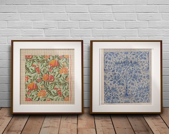 Tree of Life Art Prints Set: Vintage William Morris Style Textile Decor