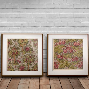 William Morris Style Floral Art Prints: Textilgeschichte Dekor (2er-Set)