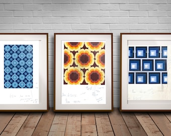 Retro 70s Art Prints: Mid-Century Modern Abstract Patterns