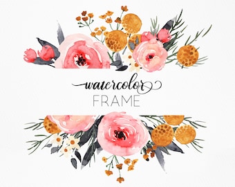 Download Rustic Floral Frame Etsy