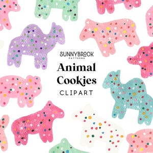 Clipart biscuit animal, clipart biscuits animaux du cirque givré, craquelins animaux glacés, rose, aquarelle, fête d'enfants, garçon, biscuits animaux bleus