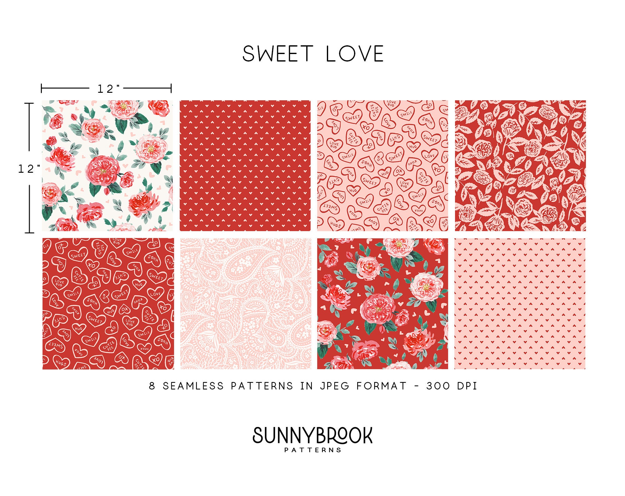 Valentines Day Digital Paper, Valentine Seamless Pattern, Digital Paper ...