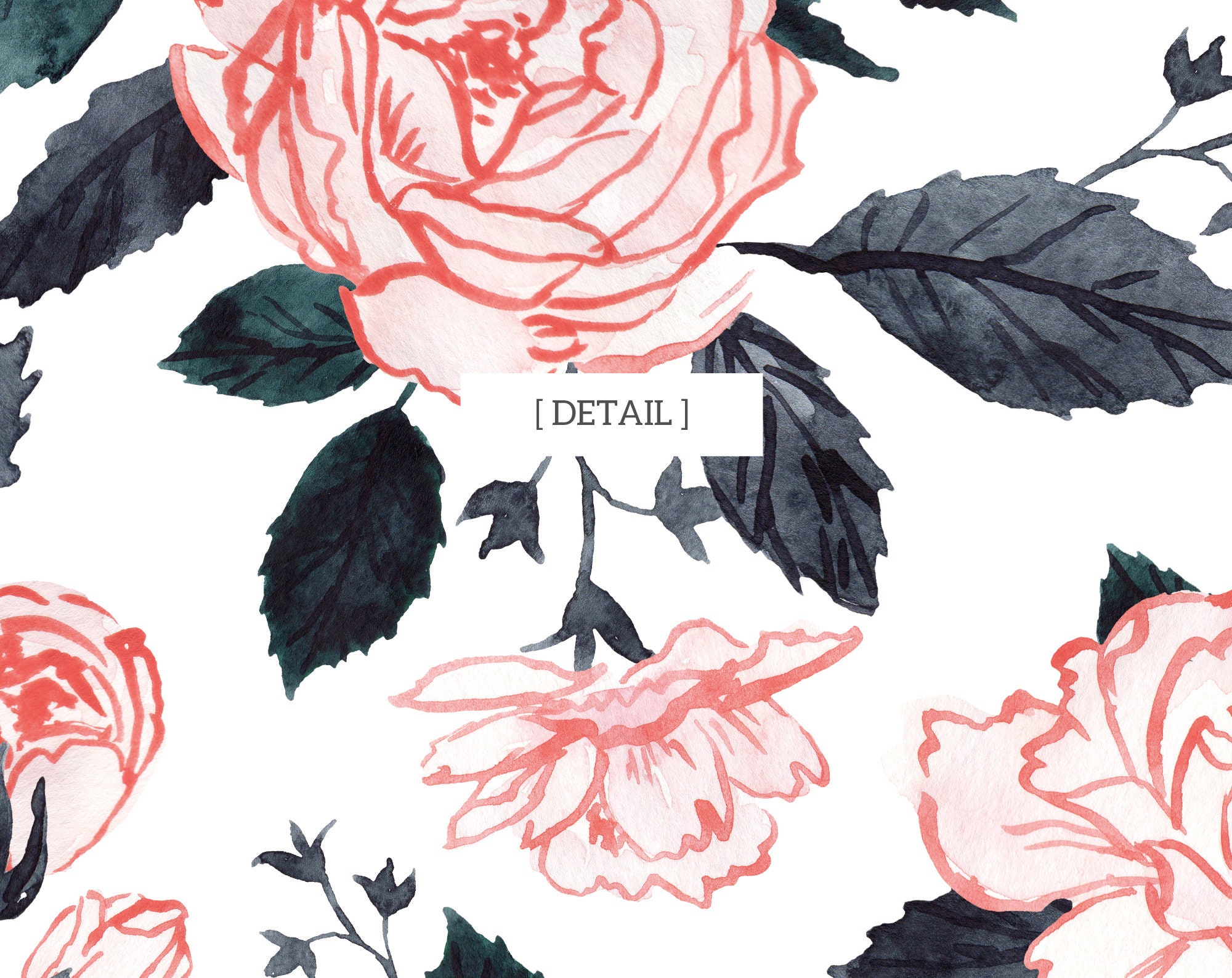 Garden Rose Floral Digital Paper Watercolor Floral Seamless | Etsy