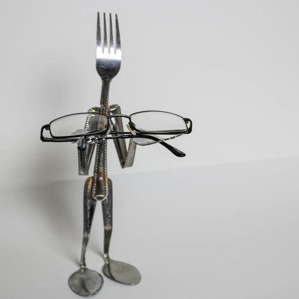 Silverware Eyeglass Holder Sculpture