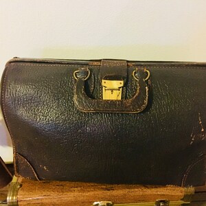 Antique Leather Doctors Bag Briefcase