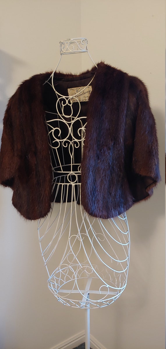 Beautiful Dark Brown Vintage Genuine Fur Stole - image 2
