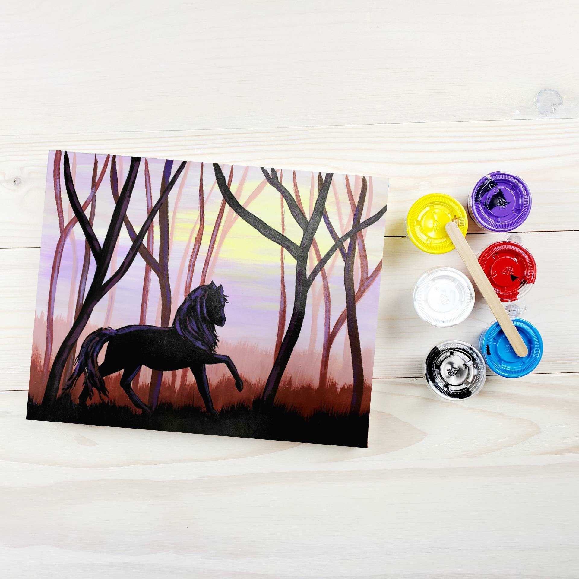 Black Beauty Horse DIY Paint Kit Sip and Paint Date Night Etsy