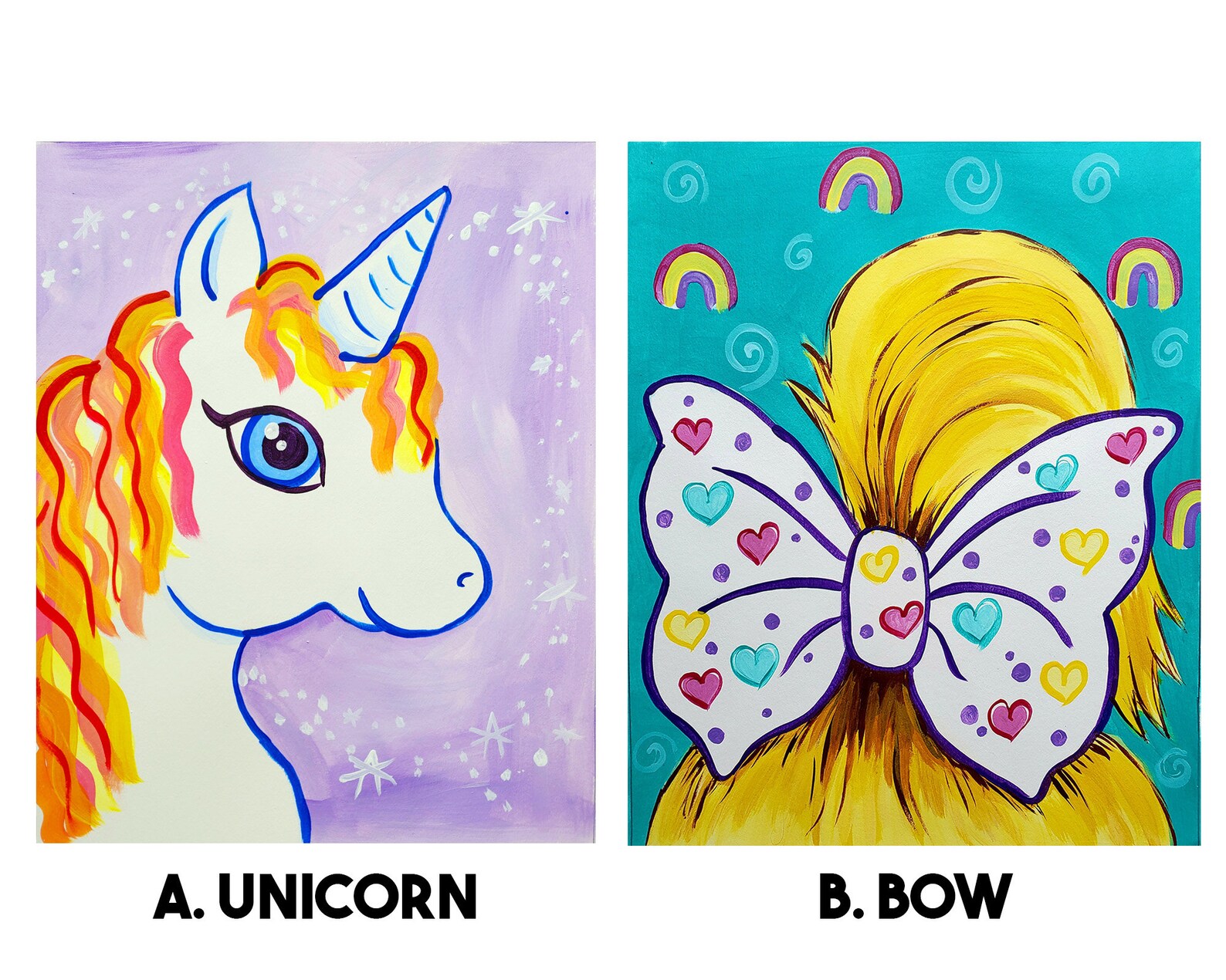 Kids Virtual paint Night Host Your Own Party Etsy