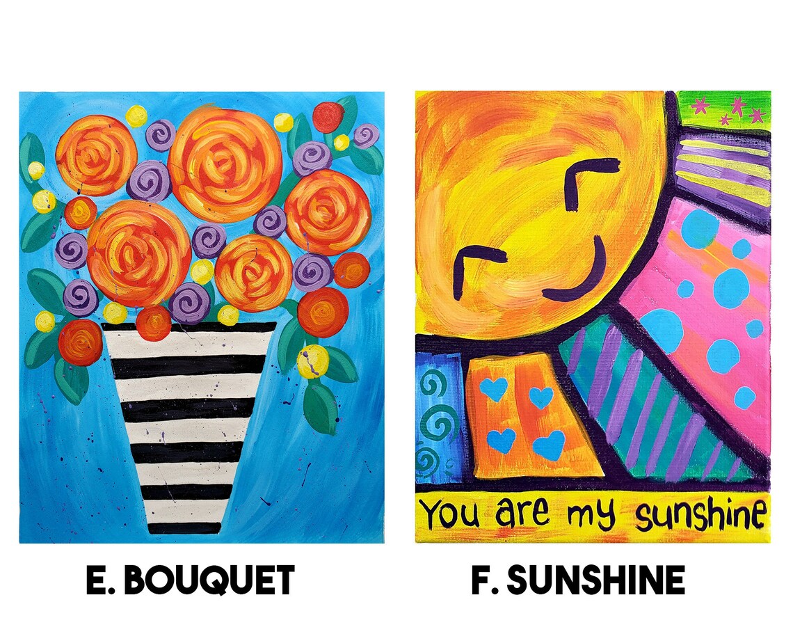 Kids Virtual paint Night Host Your Own Party Etsy