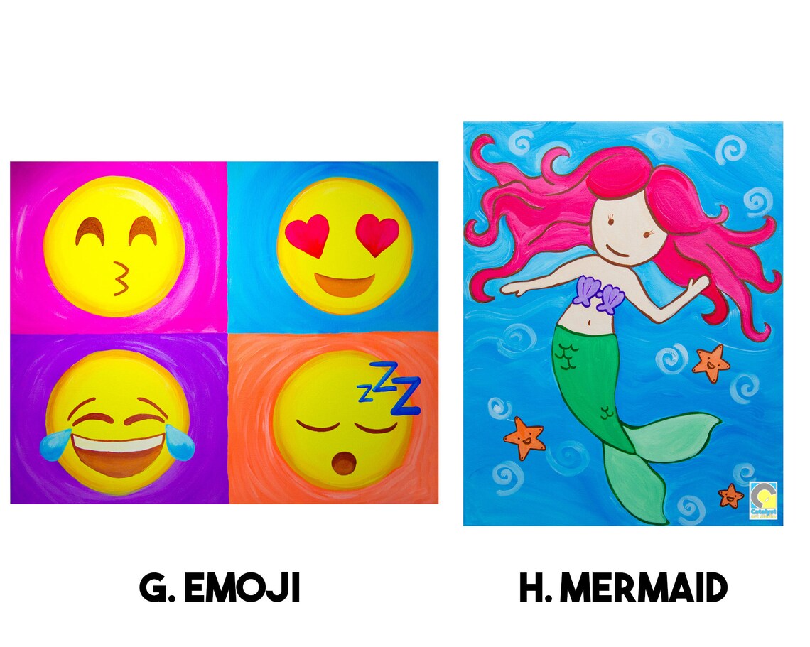 Kids Virtual paint Night Host Your Own Party Etsy