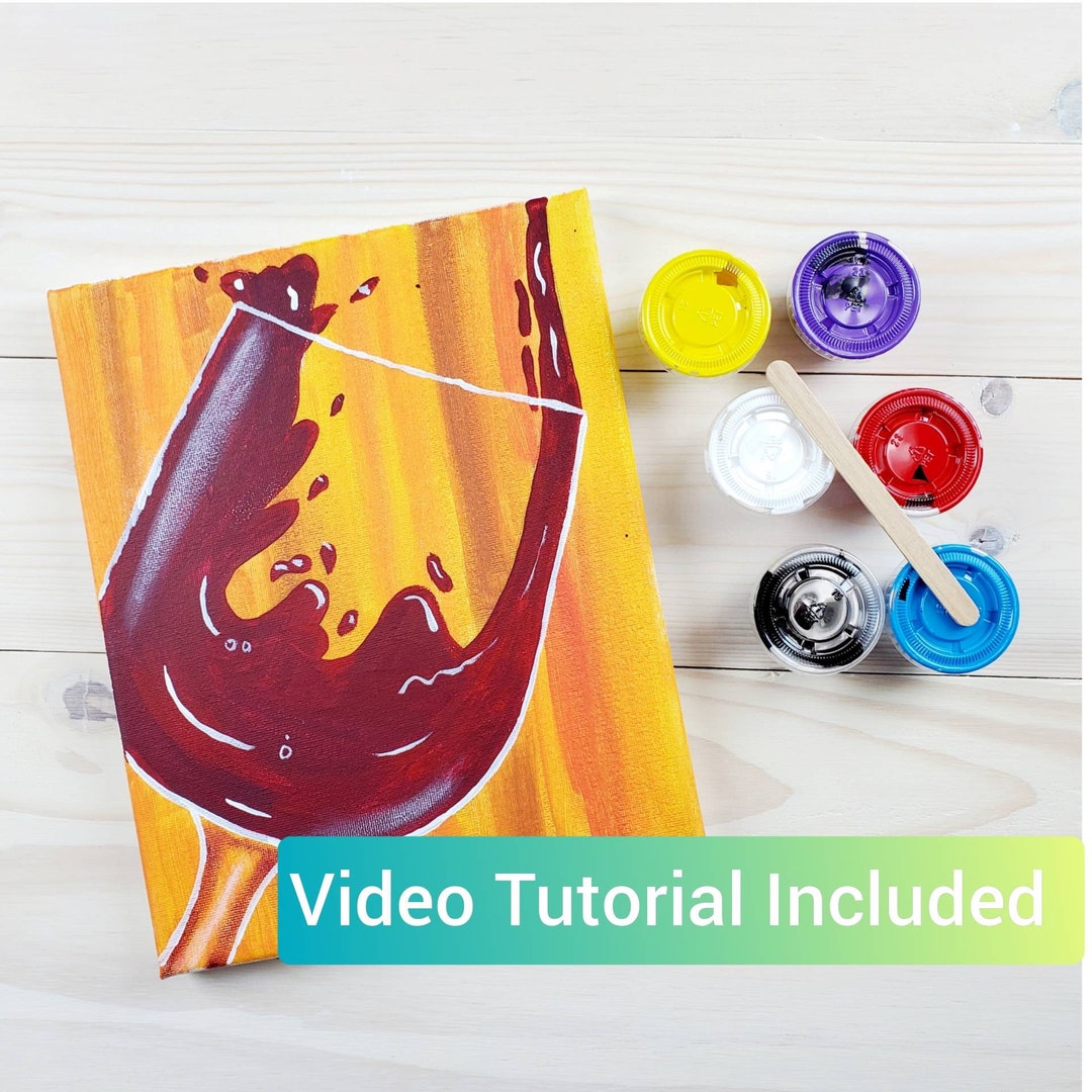 Wine DIY Paint Kit Sip and Paint, Date Night, Wine and Paint Video